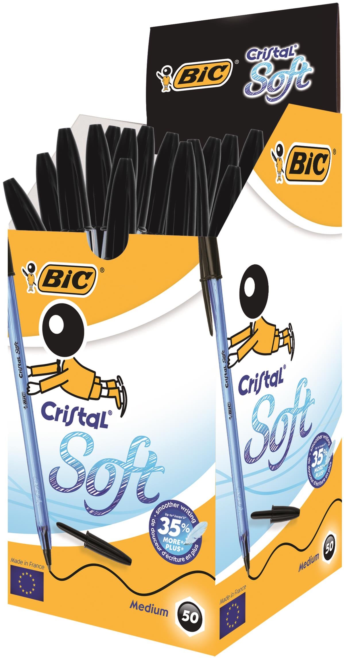BIC Cristal Soft Ball Pen Black Medium Pack of 50