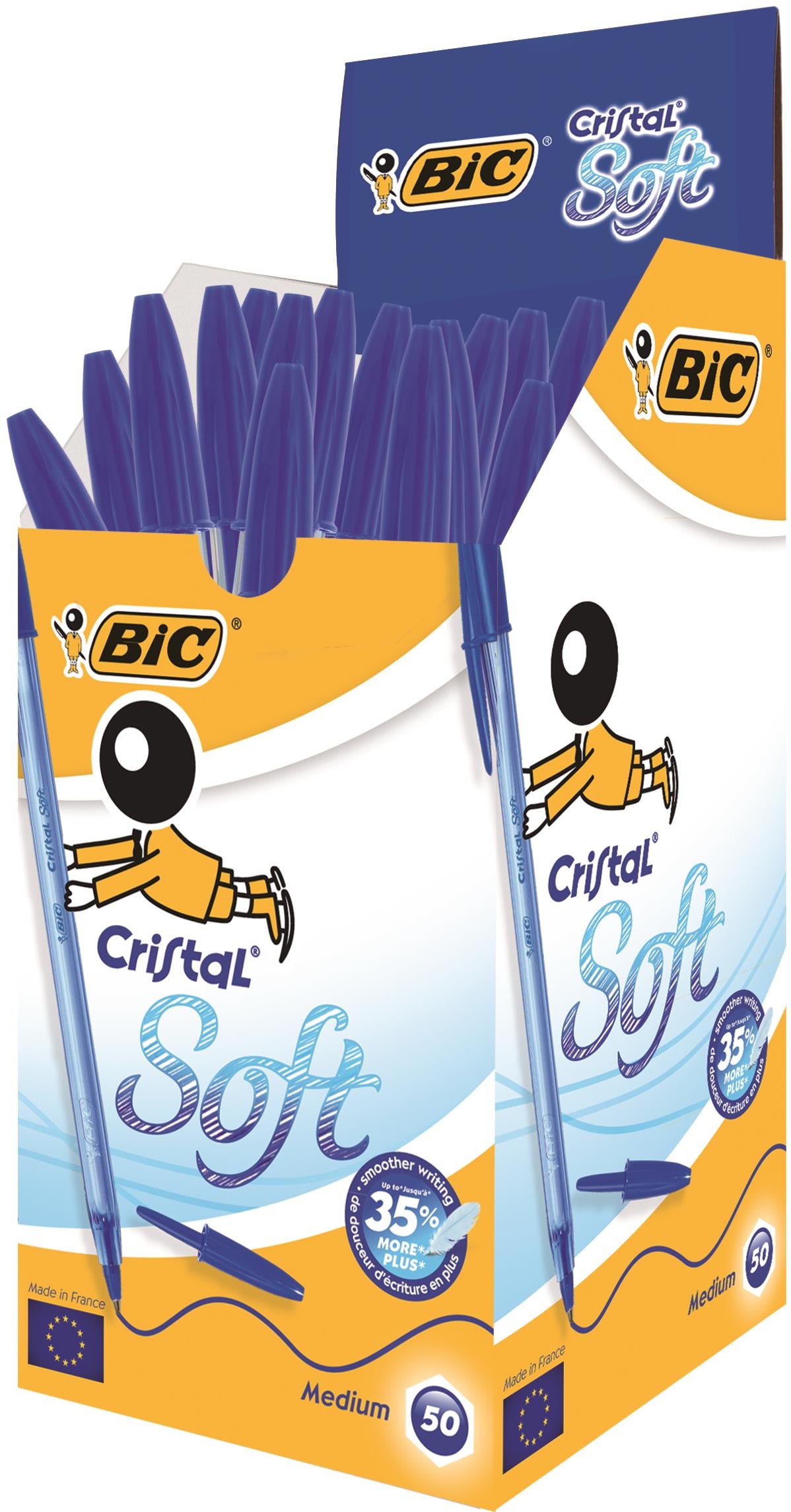 Bic Cristal Soft Ballpoint Pen 1.2mm Tip 0.35mm Line Blue (Pack 50) - 951434