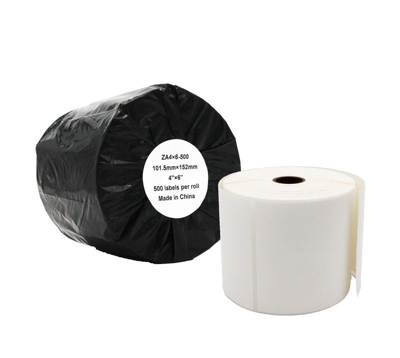 Compatible Zebra White Large Shipping Paper Labels Roll 500 pcs (ZA4X6-500)