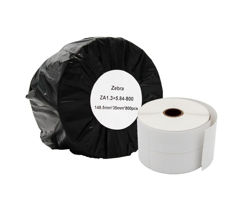 Compatible Zebra White Shipping Paper Labels Roll 800 pcs (ZA5.84x1.3-800)