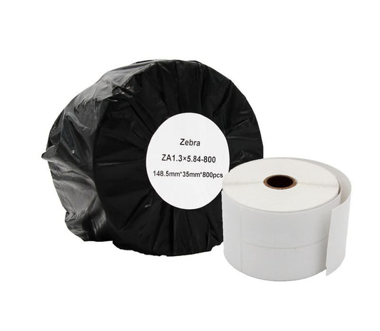 Compatible Zebra White Shipping Paper Labels Roll 800 pcs (ZA5.84x1.3-800)