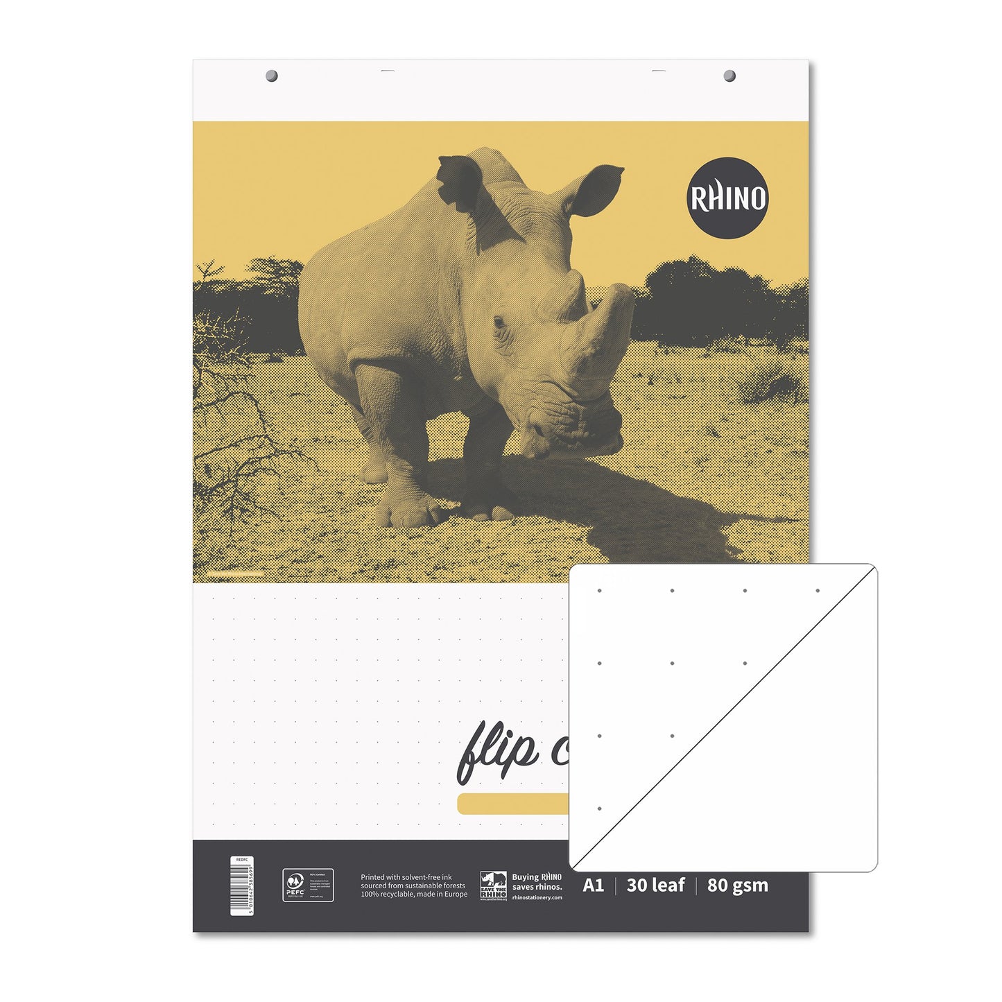 RHINO A1 Educational Dotted Flip Chart Pad 30 Leaf DLS20/B (Pack of 5)