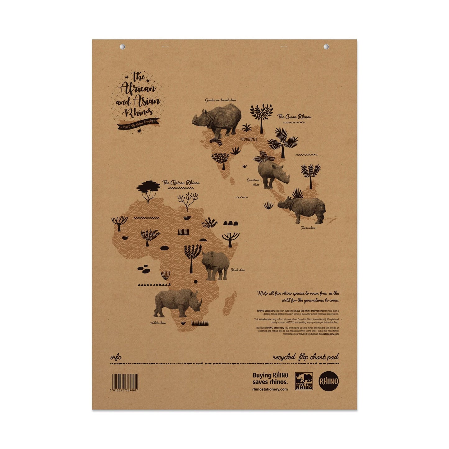 RHINO A1 Recycled Flipchart Pad 40 Leaf S20/B (Pack of 5)