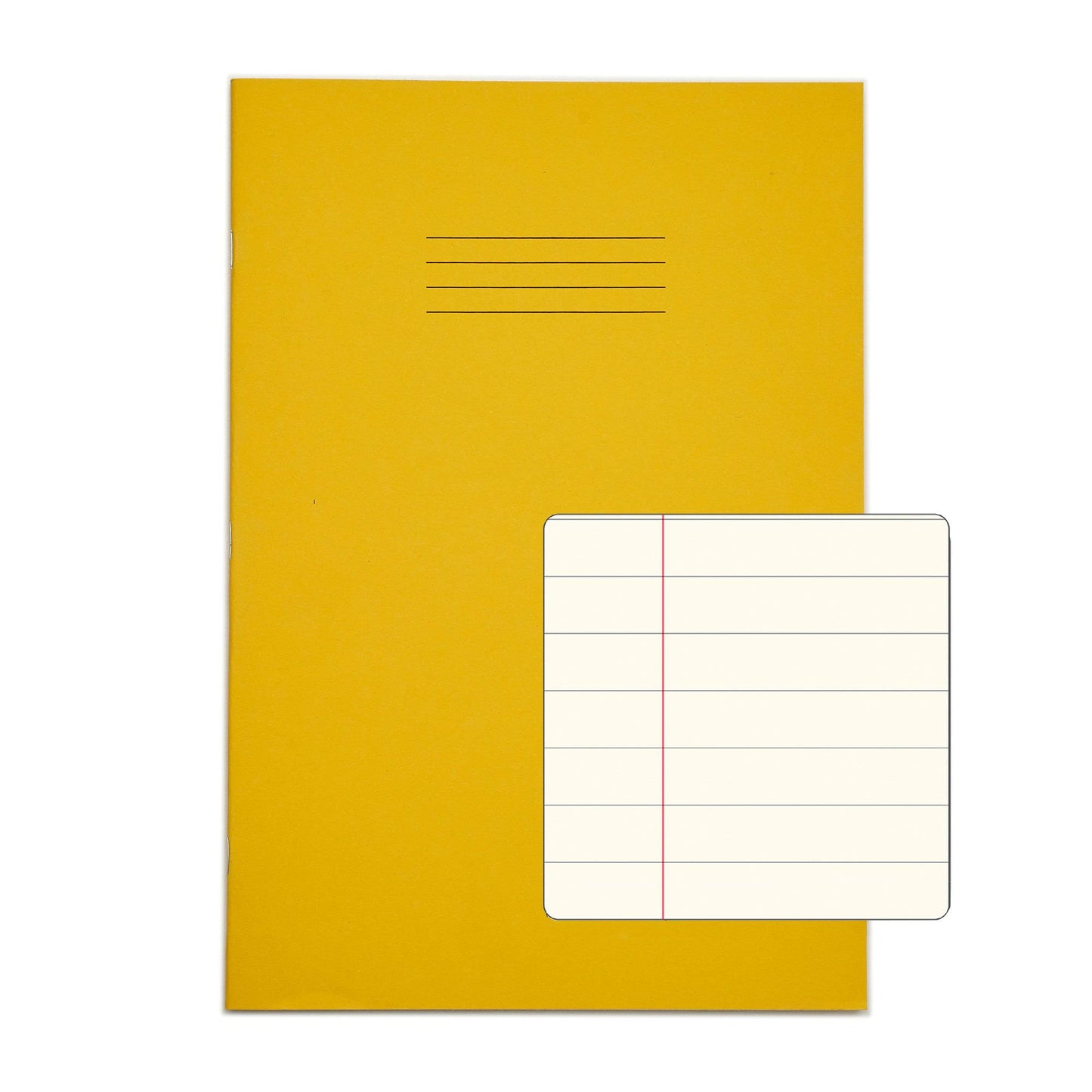 RHINO A4 Special Exercise Book 48 Page Yellow with Tinted Cream Paper F12M (Pack of 10)