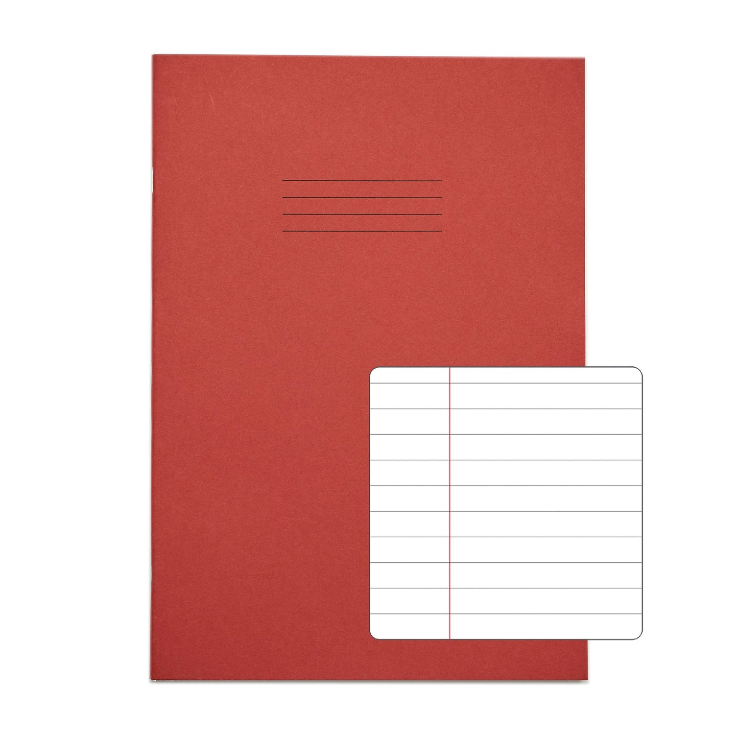 RHINO A4 Exercise Book 64 Page Red F8M (Pack of 10)