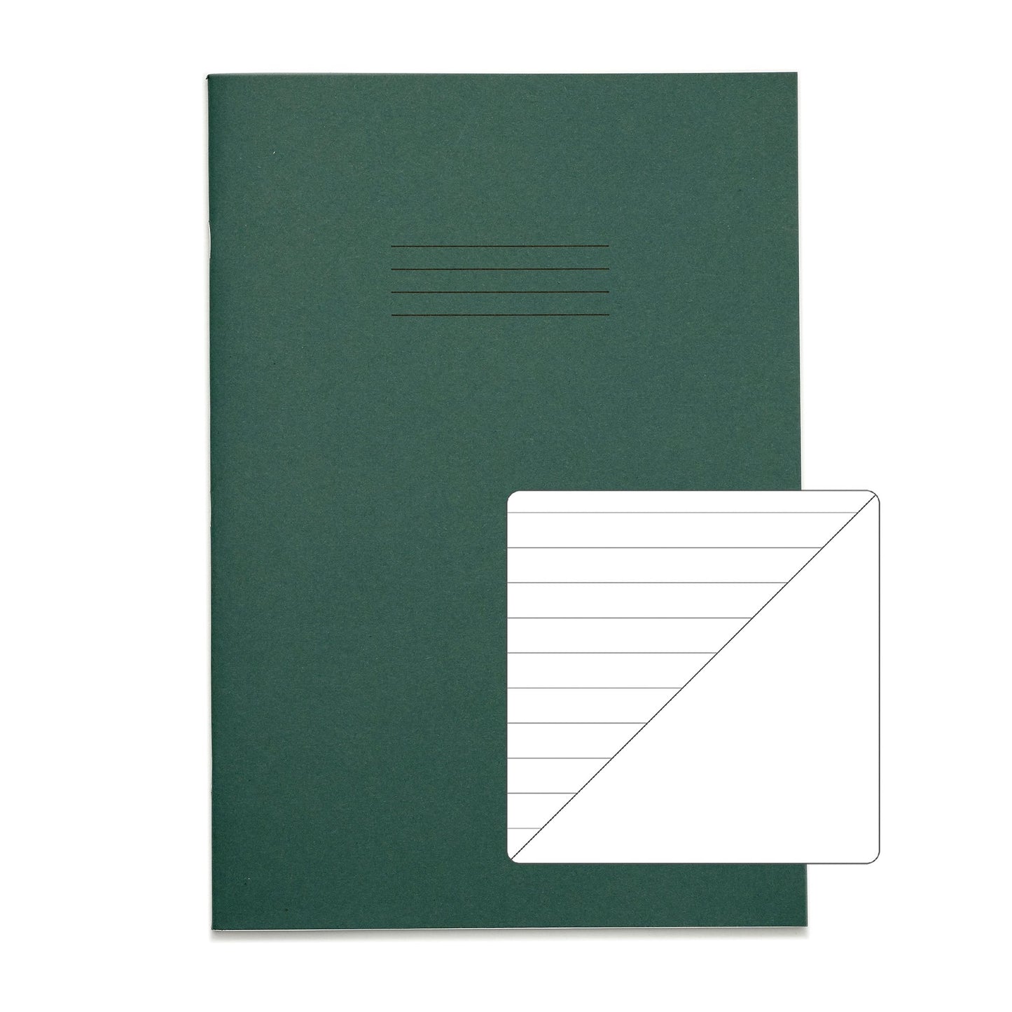 RHINO A4 Exercise Book 80 Page Dark Green F8/B (Pack of 10)