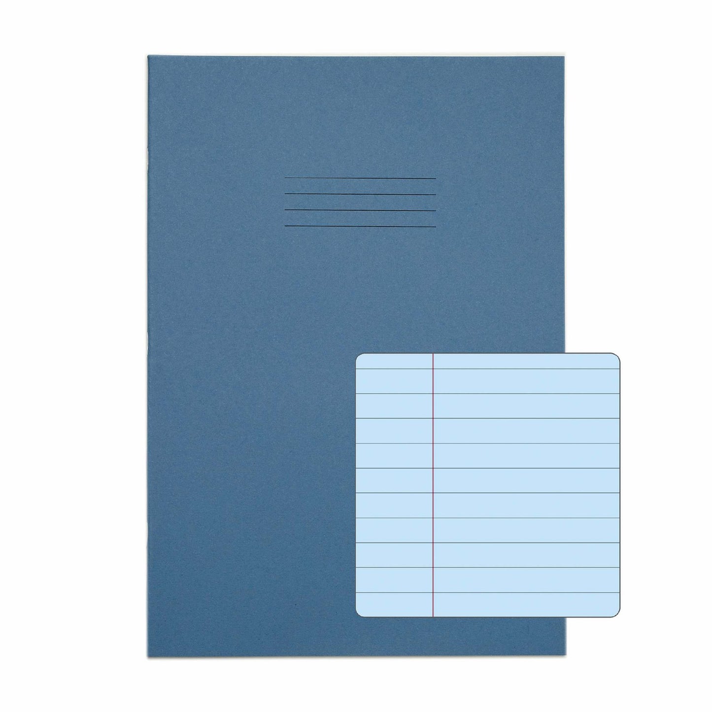 RHINO A4 Special Exercise Book 48 Page Light Blue with Tinted Blue Paper F8M (Pack of 10)