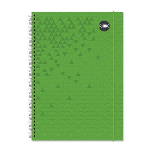 RHINO A4 Polypropylene Notebook with Elastic Band 200 Page Assorted Colours F8 (Pack of 36)