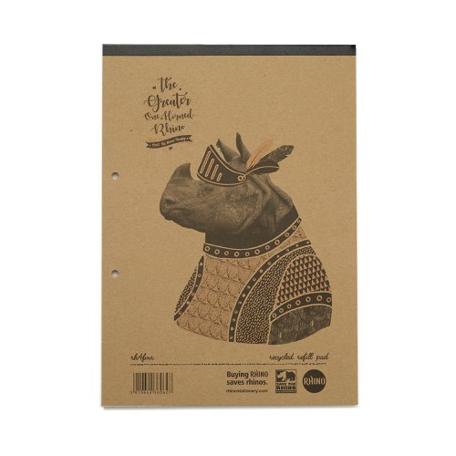 Rhino A4 Recycled Refill Pad 160 Page 8mm Lined with Margin Pack of 5