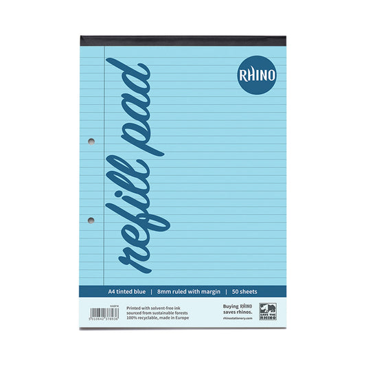 RHINO A4 Special Refill Pad 50 Leaf Blue Tinted Paper F8M (Pack of 6)