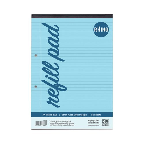 RHINO A4 Special Refill Pad 50 Leaf Blue Tinted Paper F8M (Pack of 36)