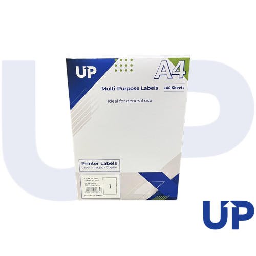 Compatible A4 Multipurpose Labels 1 Per Sheet 199.6 x 289mm (White) Pk of 100
