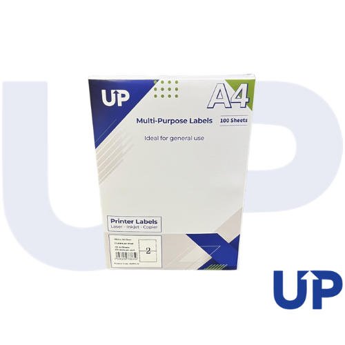 Compatible A4 Multipurpose Labels 2 Per Sheet 199.6 x 143.5mm (White) Pk of 100
