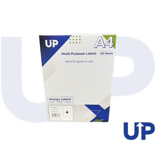 Compatible A4 Multipurpose Labels 4 Per Sheet 139 x 99.1mm (White) Pk of 100