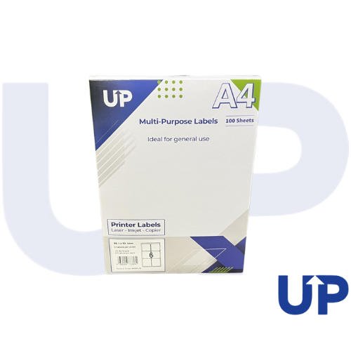 Compatible A4 Multipurpose Labels 6 Per Sheet 99.1 x 93.1mm (White) Pk of 100