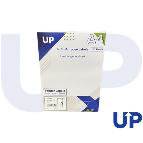 Compatible A4 Multipurpose Labels 12 Per Sheet 72 x 63.5mm (White) Pk of 100