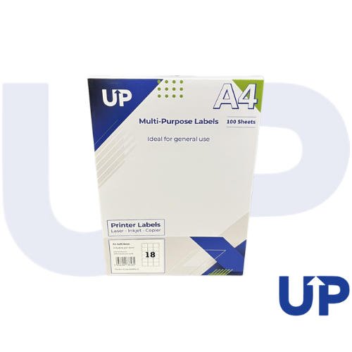 Compatible A4 Multipurpose Labels 18 Per Sheet 63.5 x 46.5mm (White) Pk of 100