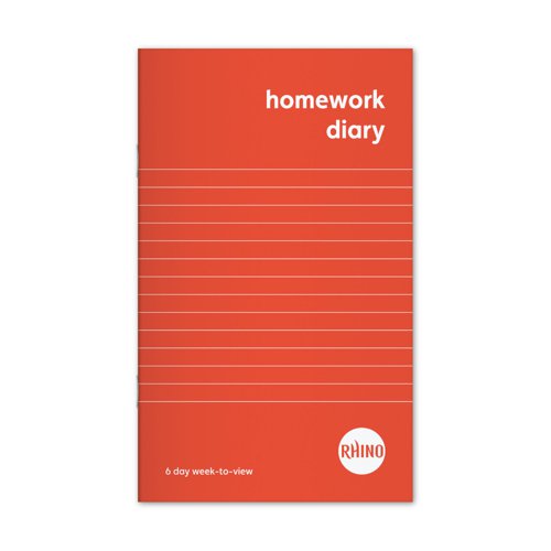 RHINO A6+ Homework Diary 84 Page 6-Day Week (Pack of 100)