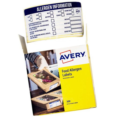 Avery Allergen Food Labels 98x40mm (Pack 300) - ALL9840