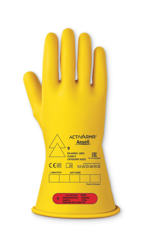 Ansell LOW VOLTAGE ELECTRICAL INSULATING GLOVE(CLASS 0)10 XL