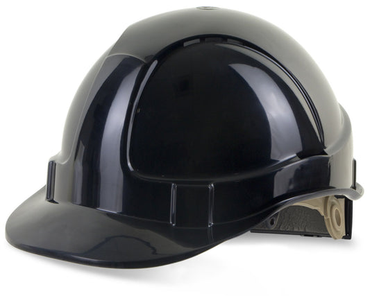Beeswift Wheel Ratchet Vented Safety Helmet Black