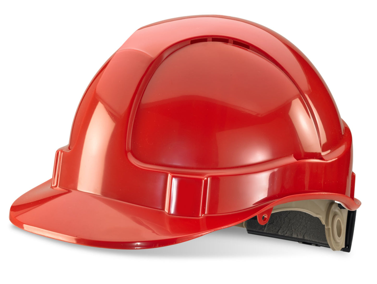 Beeswift Wheel Ratchet Vented Safety Helmet Red