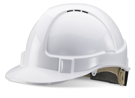 Beeswift Wheel Ratchet Vented Safety Helmet White