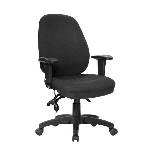Nautilus Designs Harrison High Back Operator Office Chair With Height Adjustable Back and Arms Black - BCF/K384/BK DD