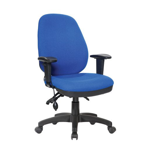 Nautilus Designs Harrison High Back Operator Office Chair With Height Adjustable Back and Arms Blue - BCF/K384/BL DD
