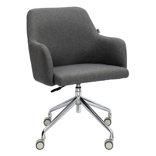 Nautilus Designs Girona Contemporary Fabric Medium Back Armchair With Both Castor and Glide Options Included Grey - BCF/Z410/GY DD