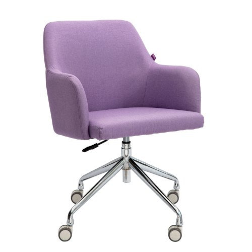 Nautilus Designs Girona Contemporary Fabric Medium Back Armchair With Both Castor and Glide Options Included Purple - BCF/Z410/PL DD