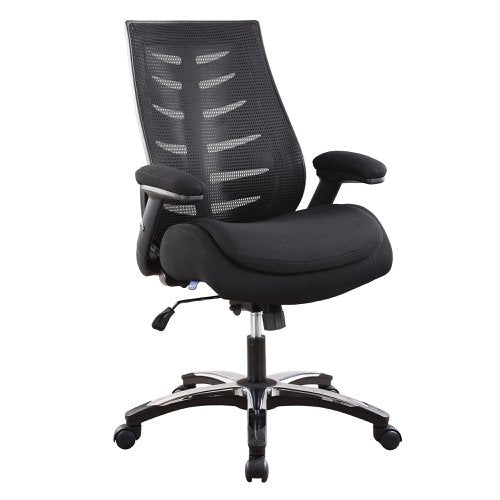 Nautilus Designs Celeste Medium Back Mesh Office Chair With Adjustable Padded Arrms Black - Certified for 24 Hour Use - BCM/L500/BK DD