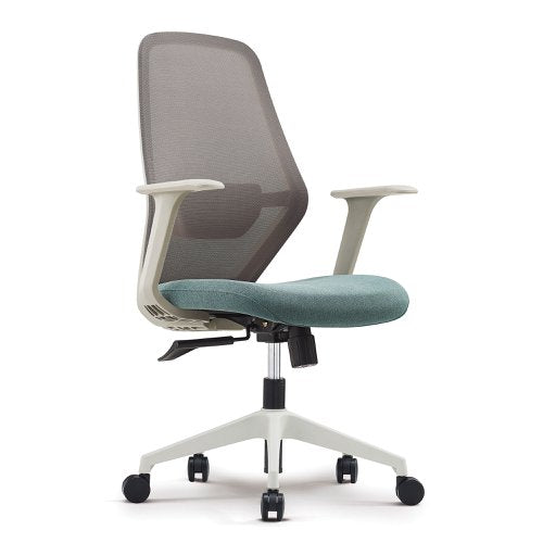 Nautilus Designs Orbit High Back Mesh Task Operator Office Chair Two Tone Design With Fixed Arms Grey/Teal - BCM/V630/GY-TL DD