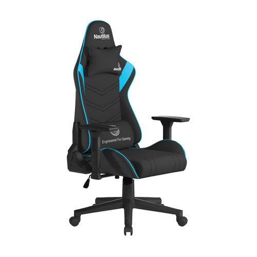 Nautilus Designs Apollo Ergonomic Gaming Chair With 4D Multi-Dimensional Armrests and 155 Degree Tilt Blue/Black - BCP/B390/BK-BL DD