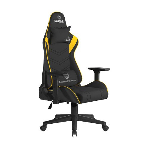 Nautilus Designs Apollo Ergonomic Gaming Chair With 4D Multi-Dimensional Armrests and 155 Degree Tilt Yellow/Black - BCP/B390/BK-YL DD