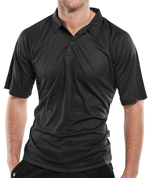 Beeswift B-Cool Wicking Polo Shirt Black Sml