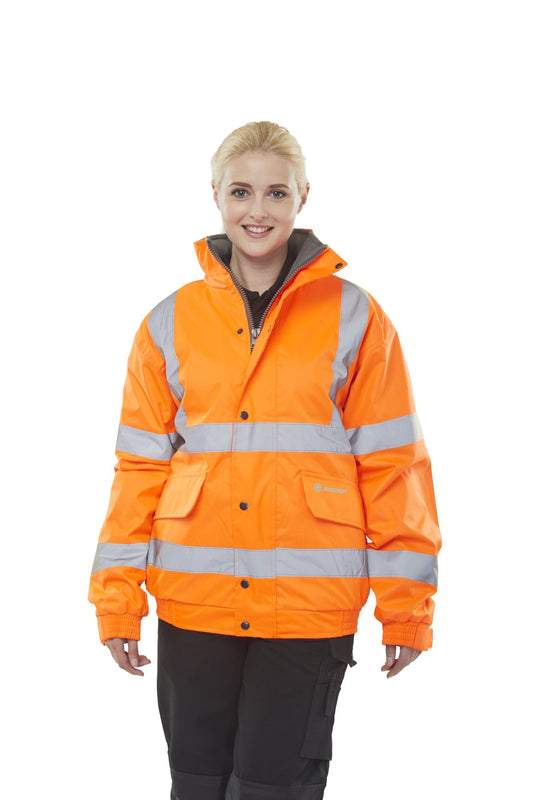 Beeswift High Visibility Super Bomber Ladies Jacket Size 12 Orange