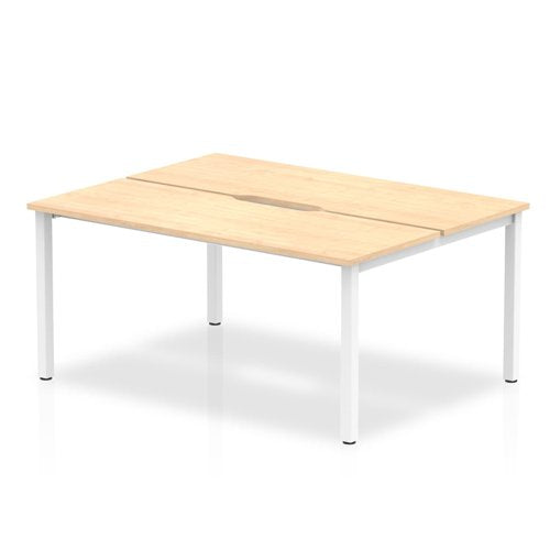 Evolve Plus 1200mm Back to Back 2 Person Desk Maple Top White Frame BE159 DD