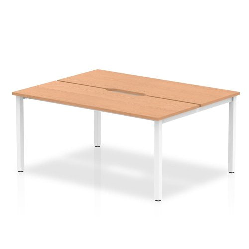 Evolve Plus 1200mm Back to Back 2 Person Desk Oak Top White Frame BE160 DD