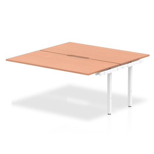 Evolve Plus 1600mm Back to Back Extension Kit Beech Top White Frame BE188 DD