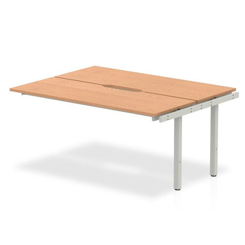 Evolve Plus 1600mm Back to Back Extension Kit Oak Top Silver Frame BE210 DD