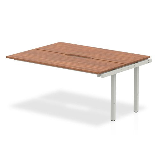 Evolve Plus 1400mm Back to Back Extension Kit Walnut Top Silver Frame BE212 DD