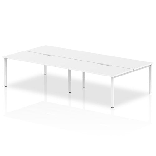 Evolve Plus 1600mm Back to Back 4 Person Desk White Top White Frame BE226 DD