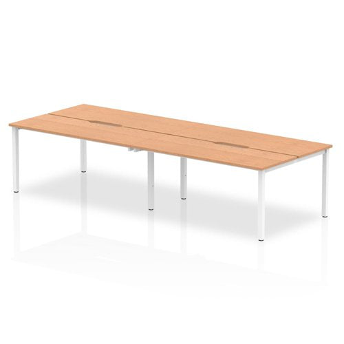 Evolve Plus 1200mm Back to Back 4 Person Desk Oak Top White Frame BE240 DD