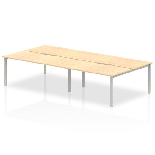 Evolve Plus 1600mm Back to Back 4 Person Desk Maple Top Silver Frame BE249 DD