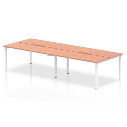 Evolve Plus 1400mm Back to Back 4 Person Desk Beech Top Silver Frame BE253 DD