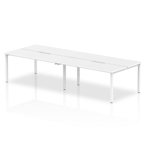 Evolve Plus 1200mm Back to Back 4 Person Desk White Top Silver Frame BE256 DD