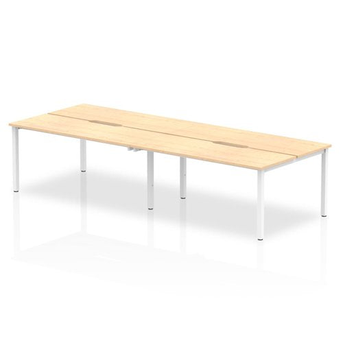 Evolve Plus 1200mm Back to Back 4 Person Desk Maple Top Silver Frame BE259 DD
