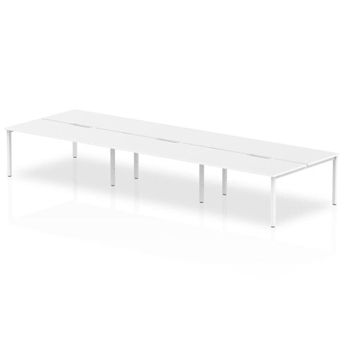 Evolve Plus 1600mm Back to Back 6 Person Desk White Top White Frame BE266 DD