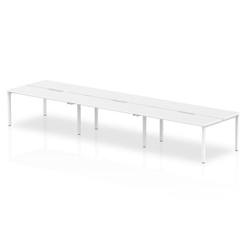 Evolve Plus 1200mm Back to Back 6 Person Desk White Top White Frame BE276 DD